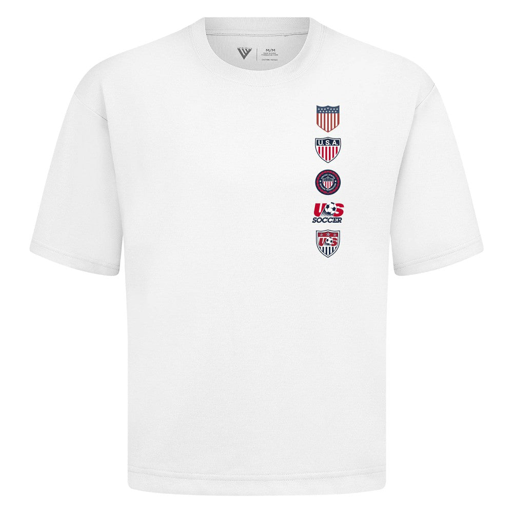 USMNT Levelwear Luxe Signature Knit Timeline T-Shirt White