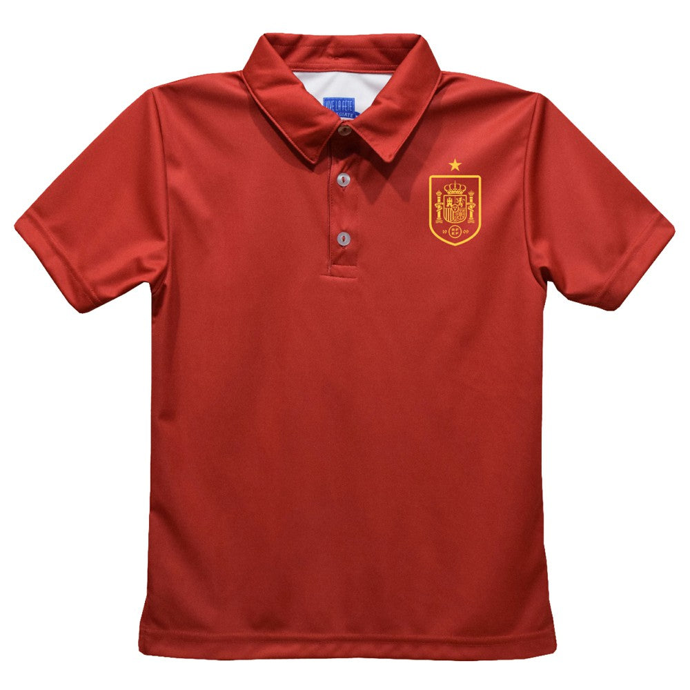 Spain National Team Vive La Fete Youth Solid Polo Red