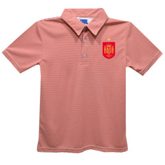 Spain National Team Vive La Fete Youth Pencil Stripe Polo Red