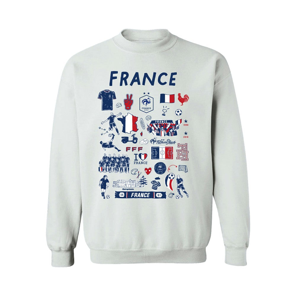 France National Team Vive La Fete Women's Impressions Artwork Sweatshirt White