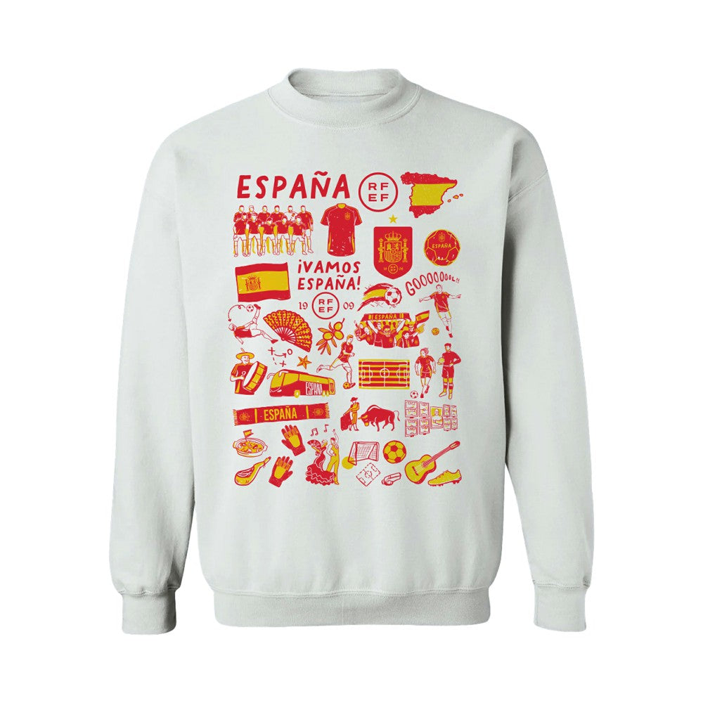 Spain National Team Vive La Fete Women's Impressions Artwork Sweatshirt White
