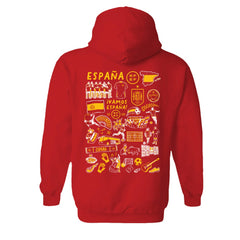 Spain National Team Vive La Fete Women's Impressions Artwork Hoodie Red
