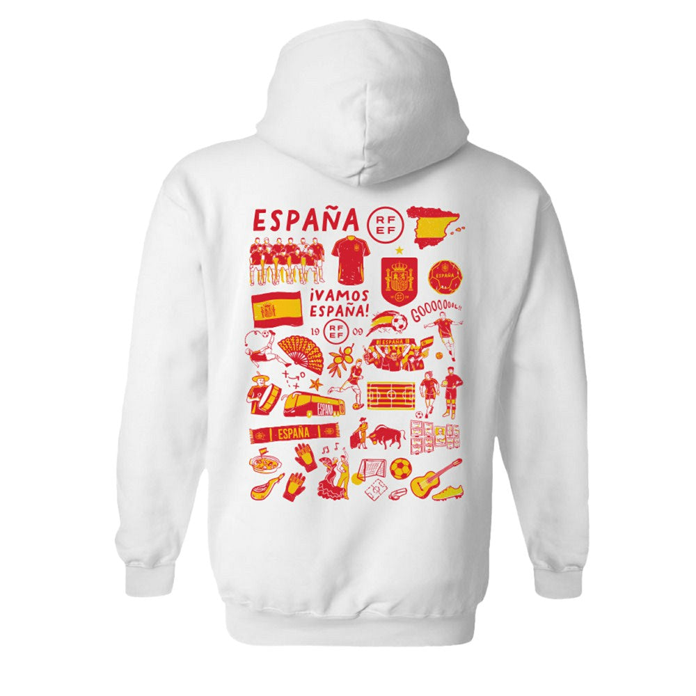 Spain National Team Vive La Fete Women's Impressions Artwork Hoodie White