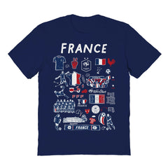 France National Team Vive La Fete Women's Impressions Artwork Fitted T-Shirt Navy