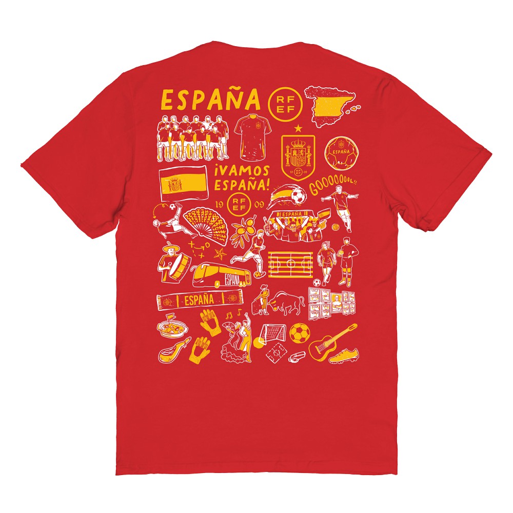 Spain National Team Vive La Fete Women's Impressions Artwork Fitted T-Shirt Red