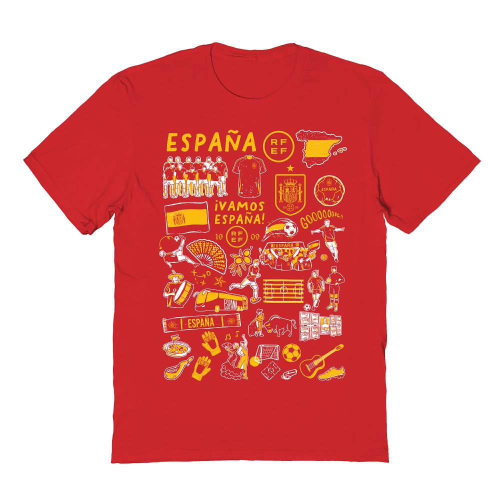 Spain National Team Vive La Fete Women's Impressions Artwork Fitted T-Shirt Red