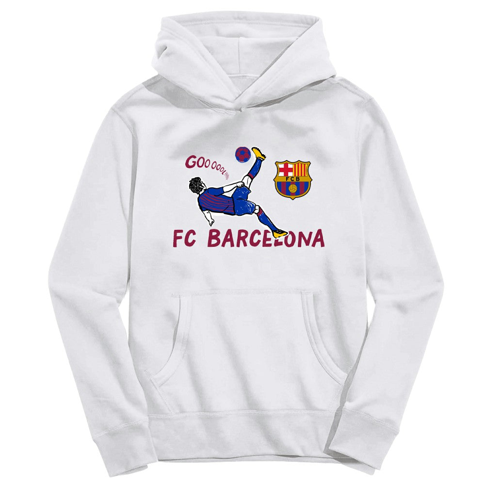 Barcelona Vive La Fete Youth Chilena Style Hoodie White