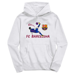 Barcelona Vive La Fete Youth Chilena Style Hoodie White