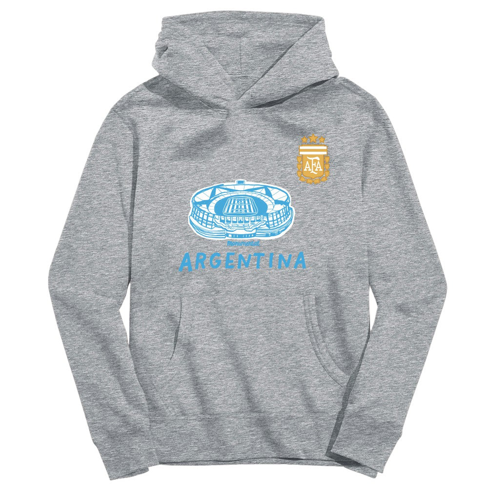 Argentina National Team Vive La Fete Youth Stadium Style Hoodie Gray