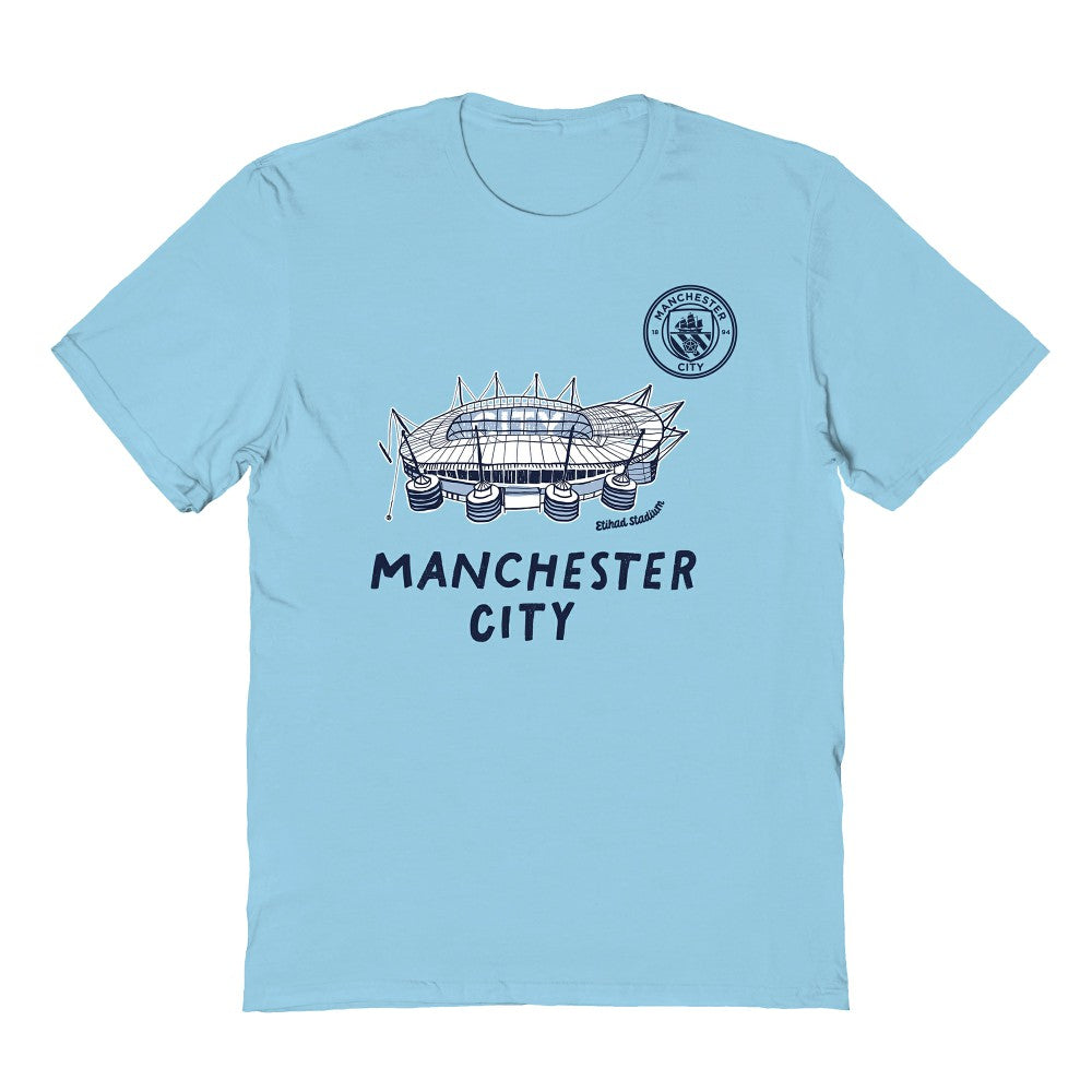 Manchester City Vive La Fete Youth Chilena Style T-Shirt Light Blue