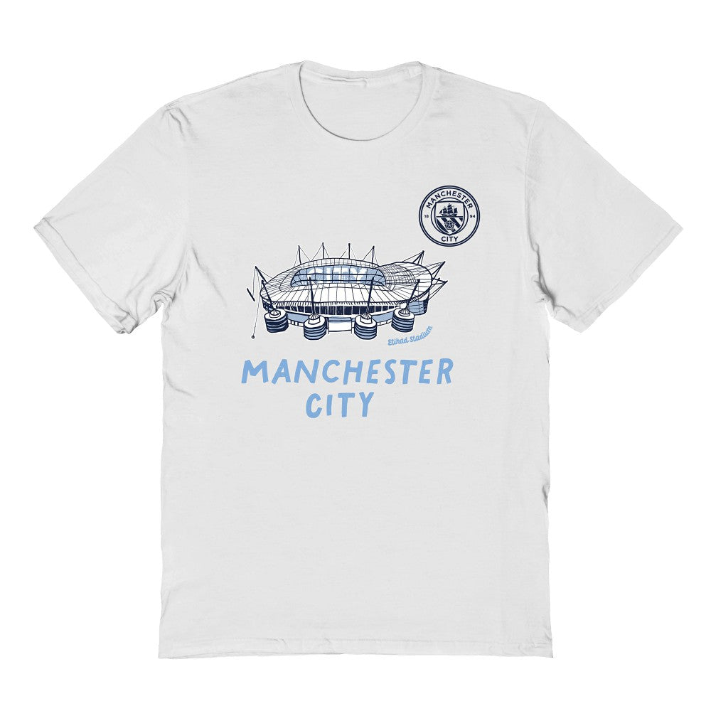 Manchester City Vive La Fete Youth Chilena Style T-Shirt White