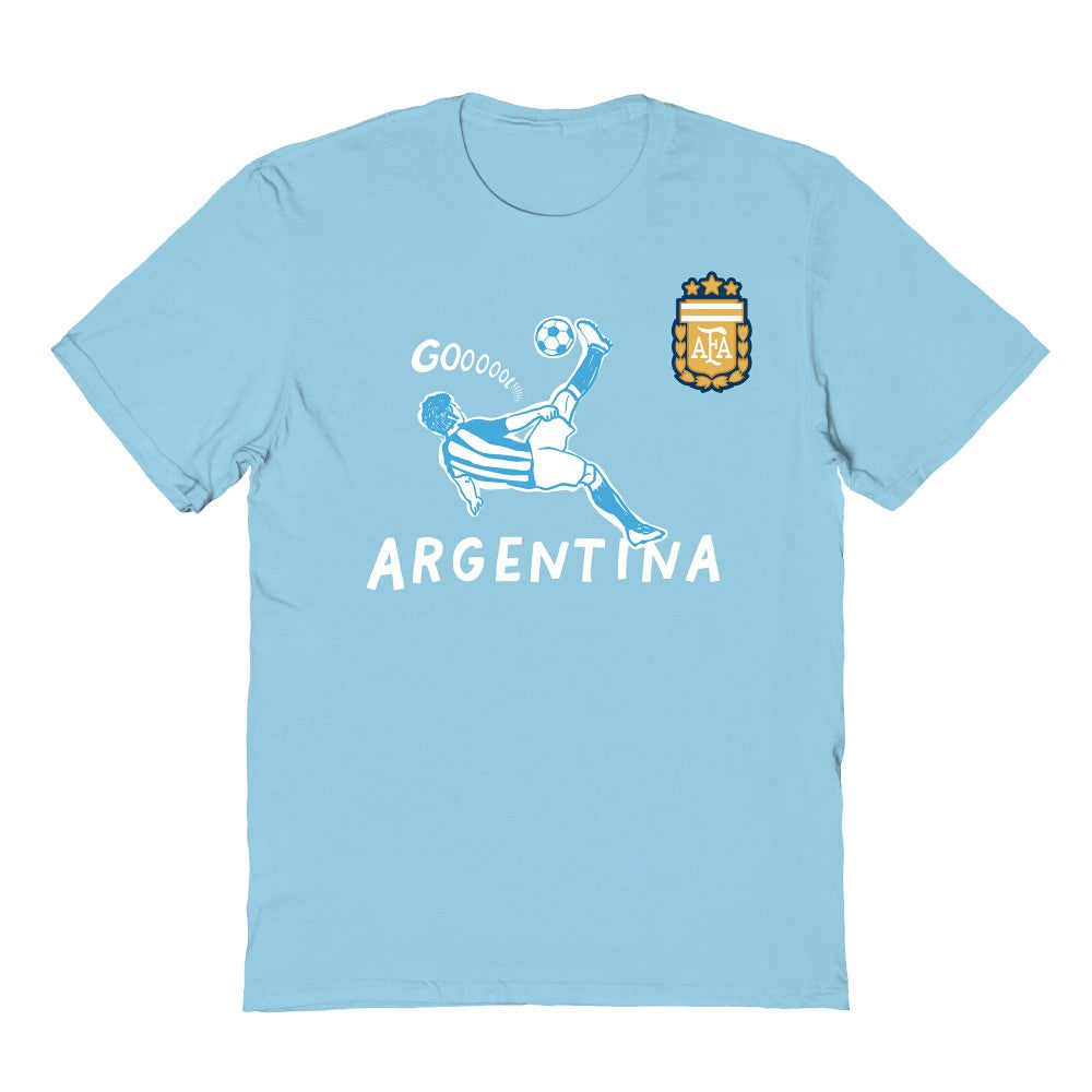 Argentina National Team Vive La Fete Youth Chilena Style T-Shirt Light Blue