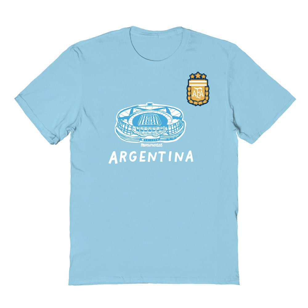 Argentina National Team Vive La Fete Youth Chilena Style T-Shirt Light Blue