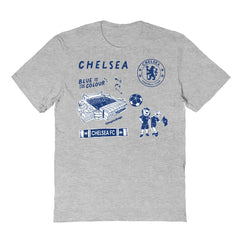 Chelsea Vive La Fete Youth Impressions Icons T-Shirt Gray