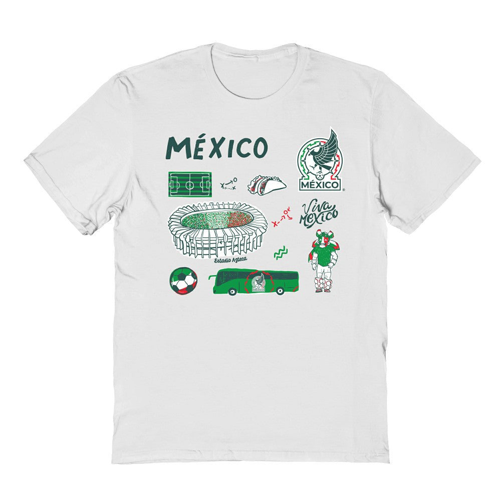 Mexico National Team Vive La Fete Youth Impressions Icons T-Shirt White