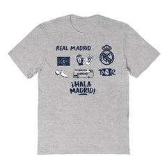 Real Madrid Vive La Fete Youth Impressions Icons T-Shirt Gray
