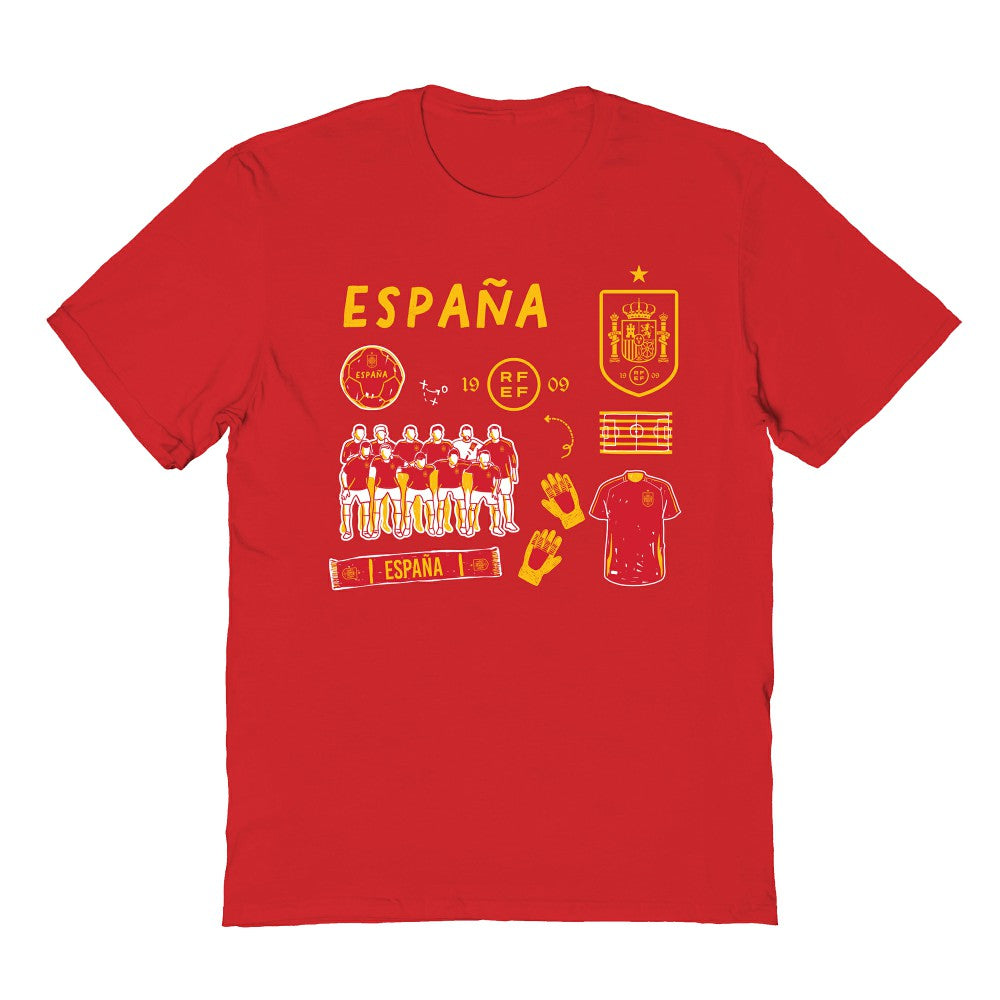 Spain National Team Vive La Fete Youth Impressions Icons T-Shirt Red