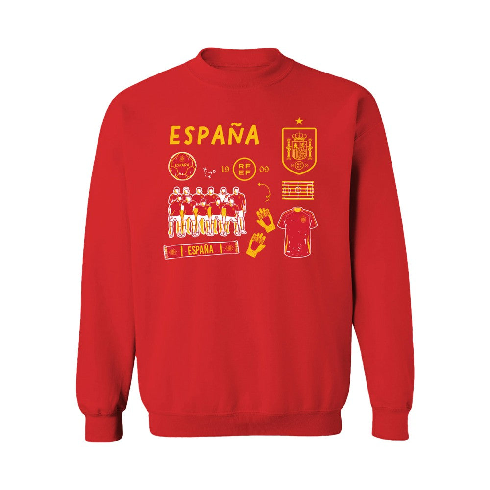 Spain National Team Vive La Fete Women's Impressions Icons Sweatshirt Red