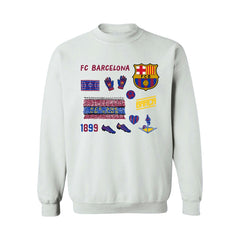 Barcelona Vive La Fete Women's Impressions Icons Sweatshirt White