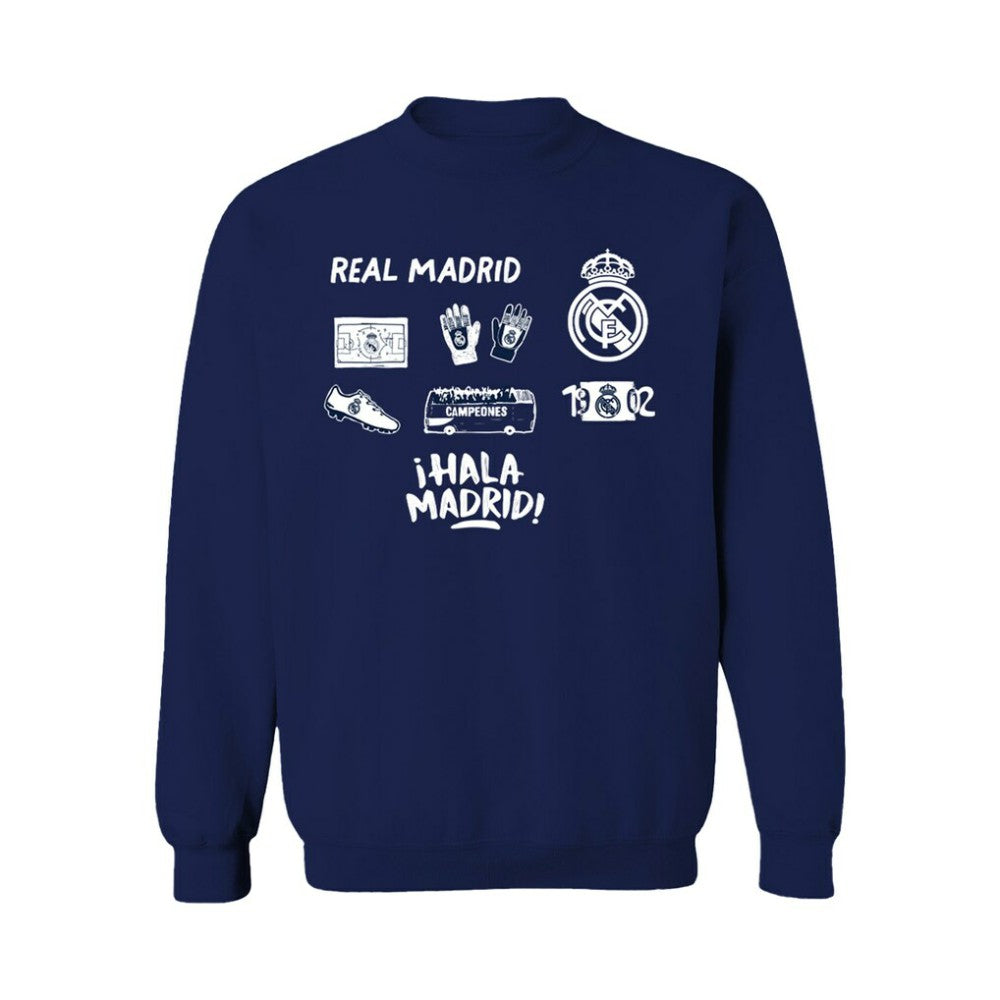 Real Madrid Vive La Fete Women's Impressions Icons Sweatshirt Navy