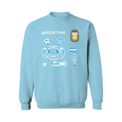 Argentina National Team Vive La Fete Women's Impressions Icons Sweatshirt Light Blue