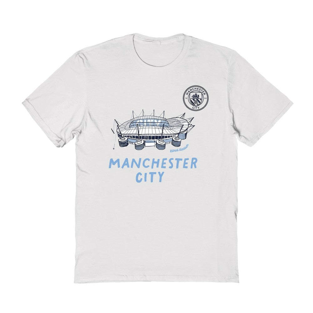 Manchester City Vive La Fete Women's Stadium Style T-Shirt White