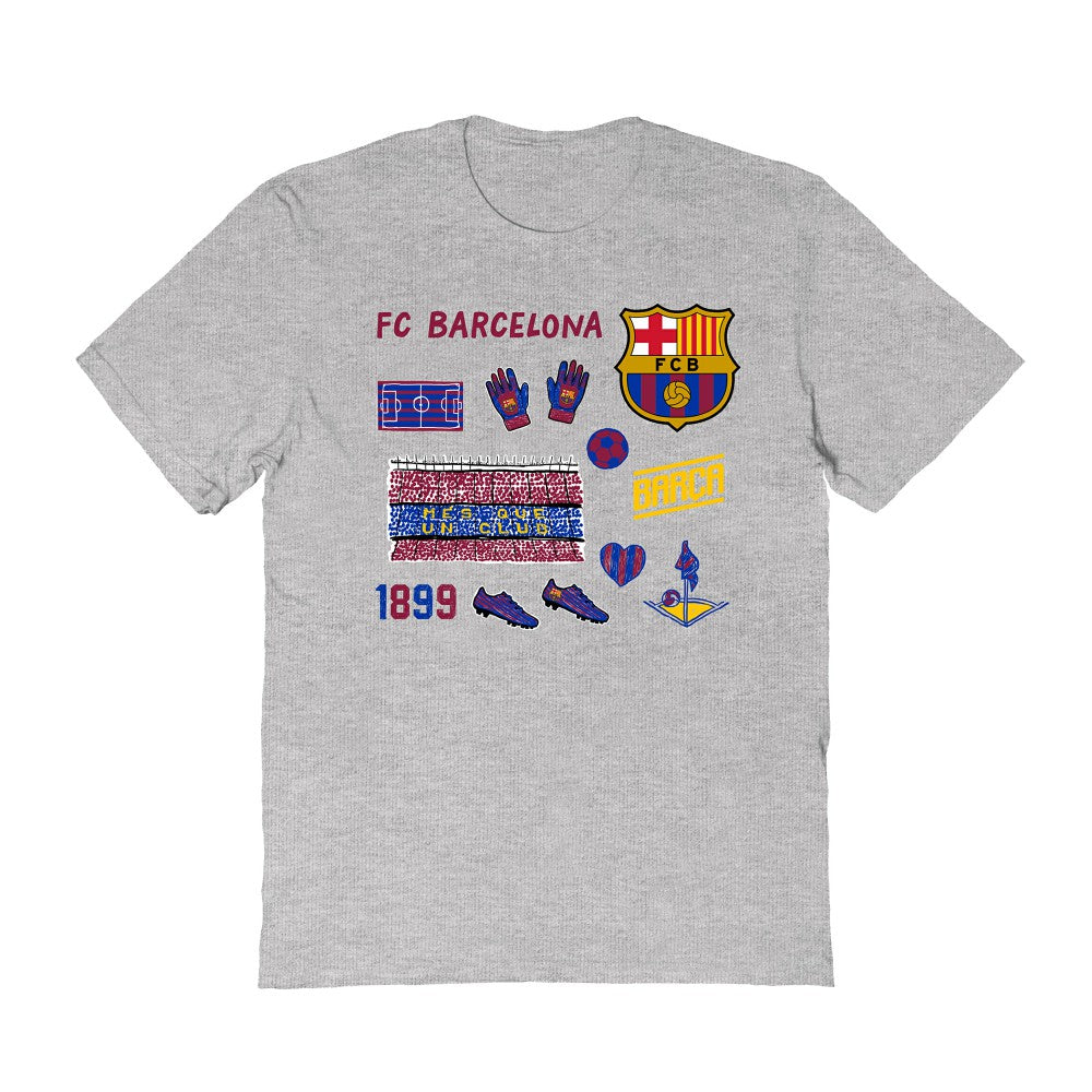 Barcelona Vive La Fete Women's Impressions Icons T-Shirt Gray