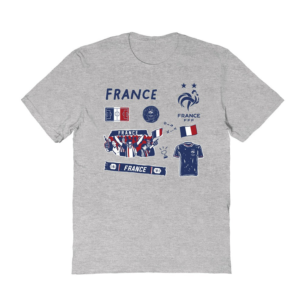 France National Team Vive La Fete Women's Impressions Icons T-Shirt Gray