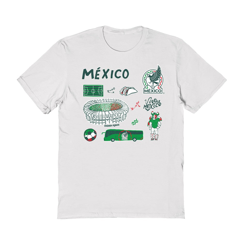 Mexico National Team Vive La Fete Women's Impressions Icons T-Shirt White