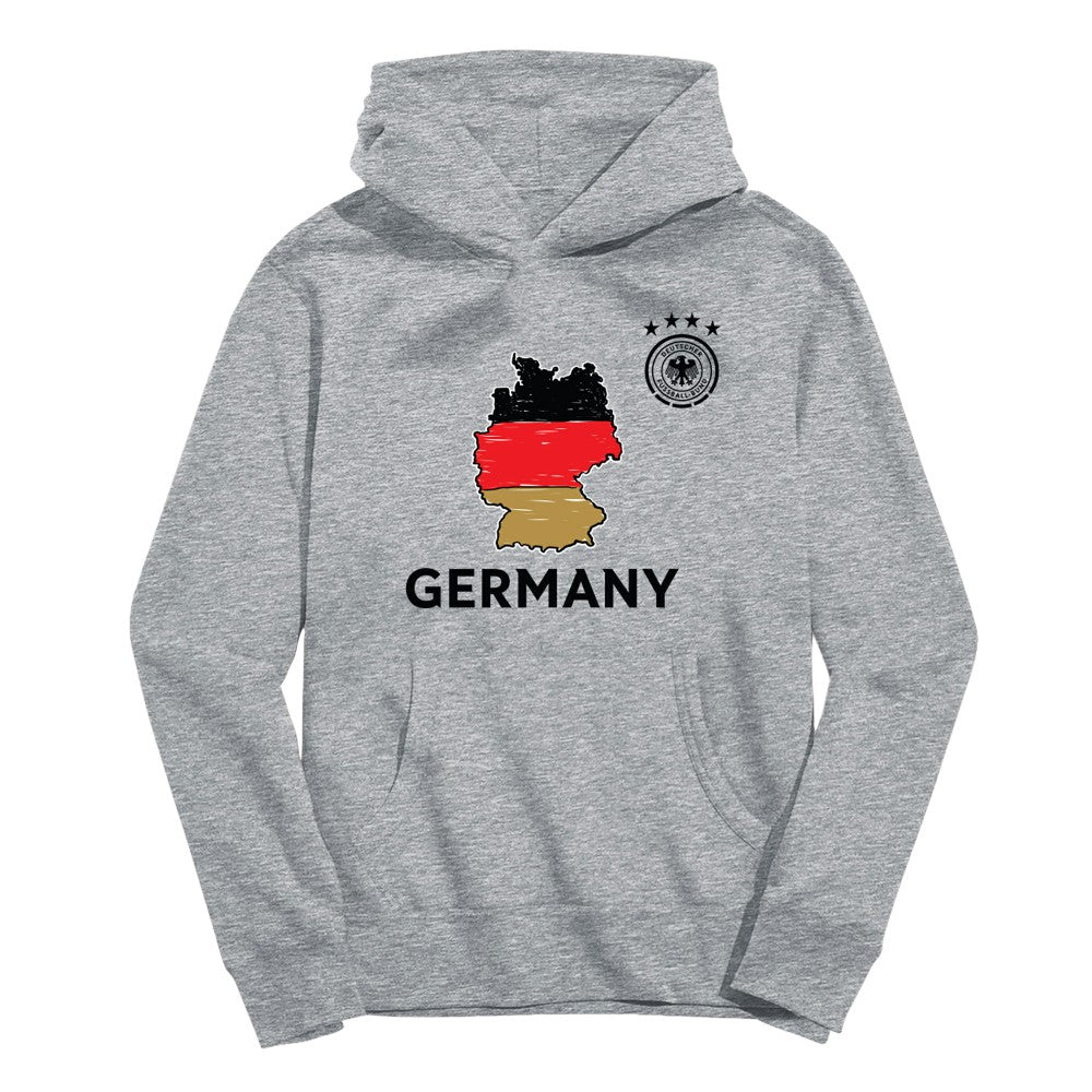 Germany National Team Vive La Fete Youth Map Style Hoodie Gray