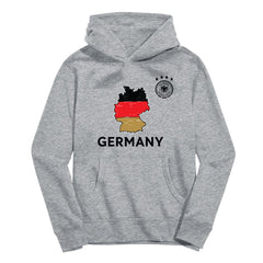 Germany National Team Vive La Fete Youth Map Style Hoodie Gray