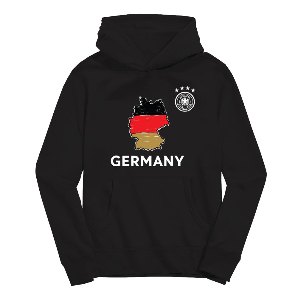Germany National Team Vive La Fete Youth Map Style Hoodie Black