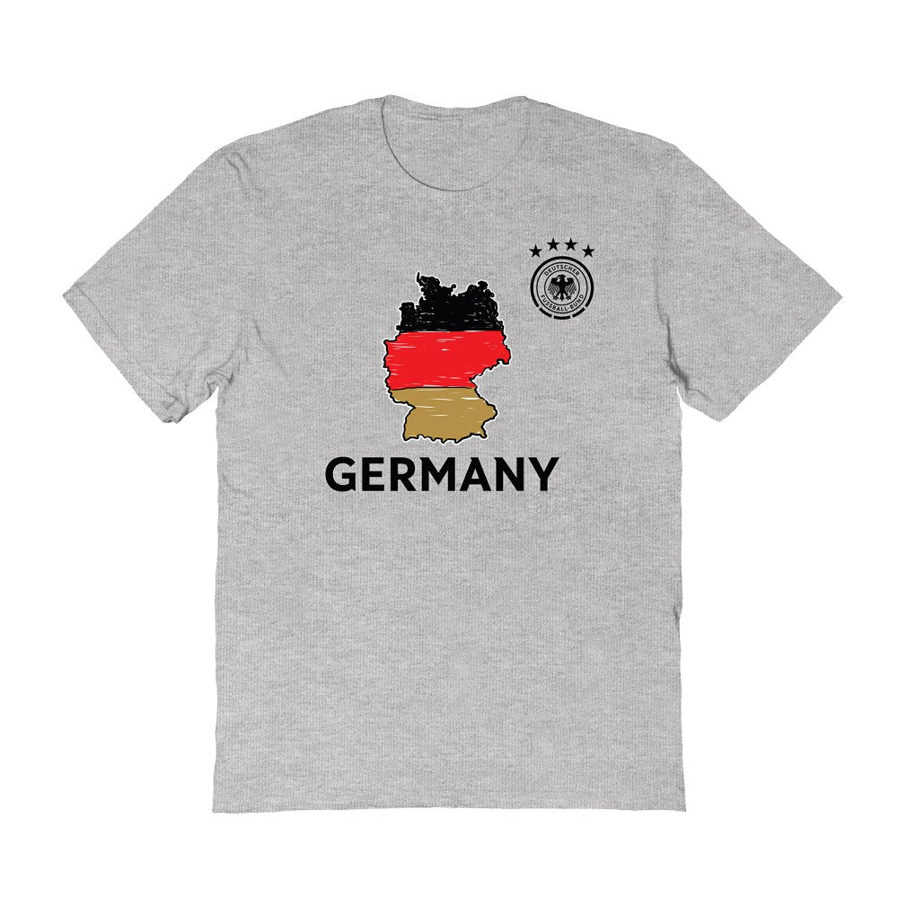 Germany National Team Vive La Fete Youth Map Style T-Shirt Gray