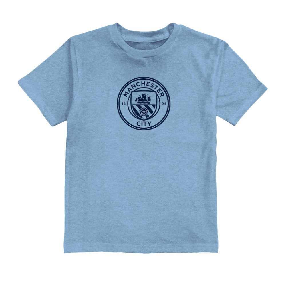 Phil Foden Manchester City Vive La Fete Youth Player Name & Number Color Badge T-Shirt Light Blue
