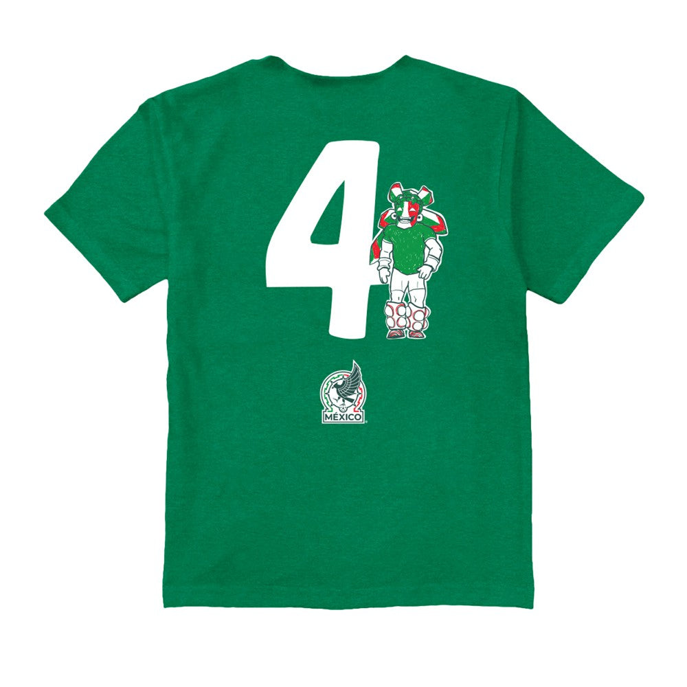 Edson Álvarez Mexico National Team Vive La Fete Youth Player Name & Number Stadium Style T-Shirt Green
