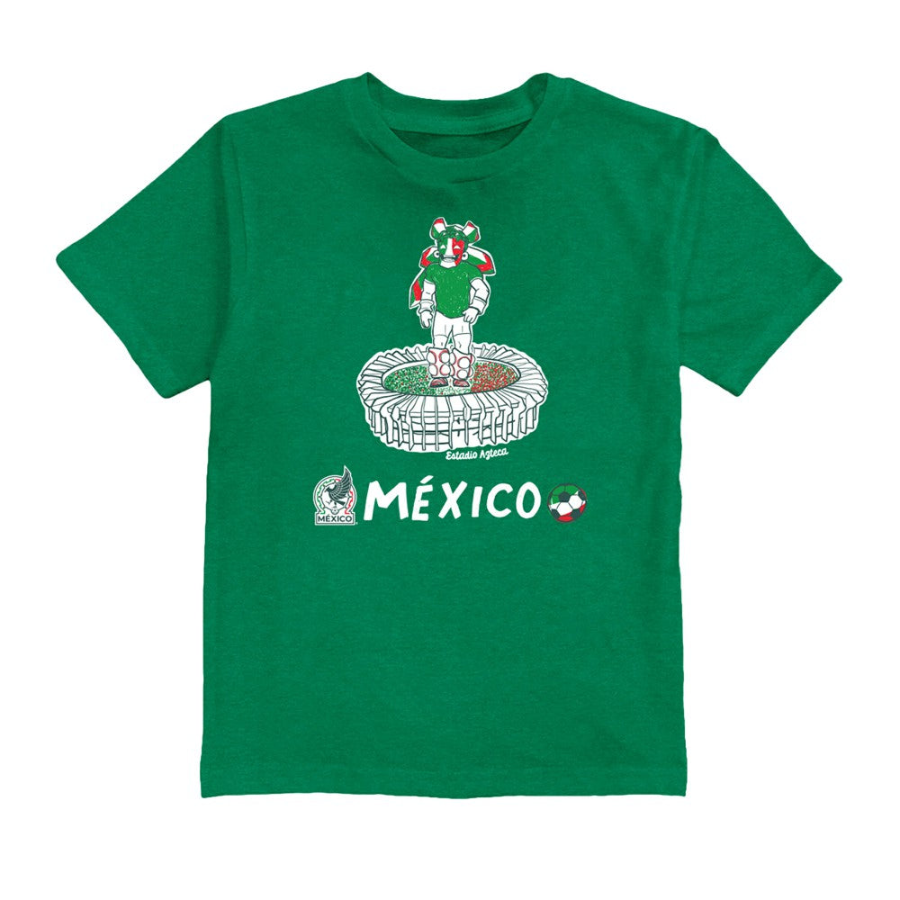 Raúl Jiménez Mexico National Team Vive La Fete Youth Player Name & Number Stadium Style T-Shirt Green
