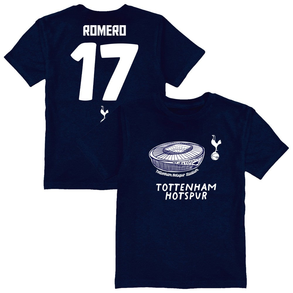 Cristian Romero Tottenham Hotspur Vive La Fete Youth Player Name & Number Stadium Style T-Shirt Navy