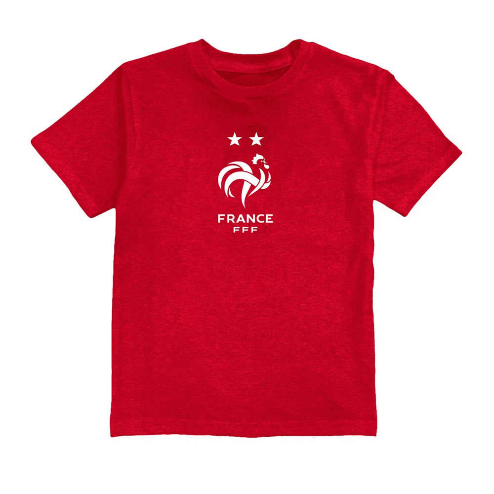 France National Team Vive La Fete Youth Color Badge T-Shirt Red