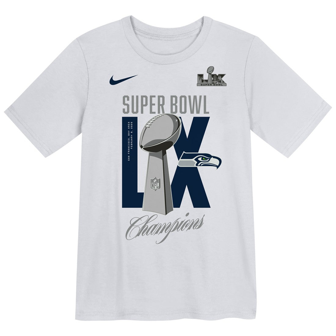 Seattle Seahawks Preschool Super Bowl LX Champions Heavy Chill T-Shirt - White - Nike