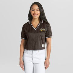San Diego Padres WEAR by Erin Andrews Women's Cropped Polo Online