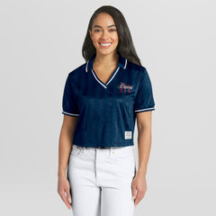 Atlanta Braves WEAR by Erin Andrews Women's Cropped Polo Sale