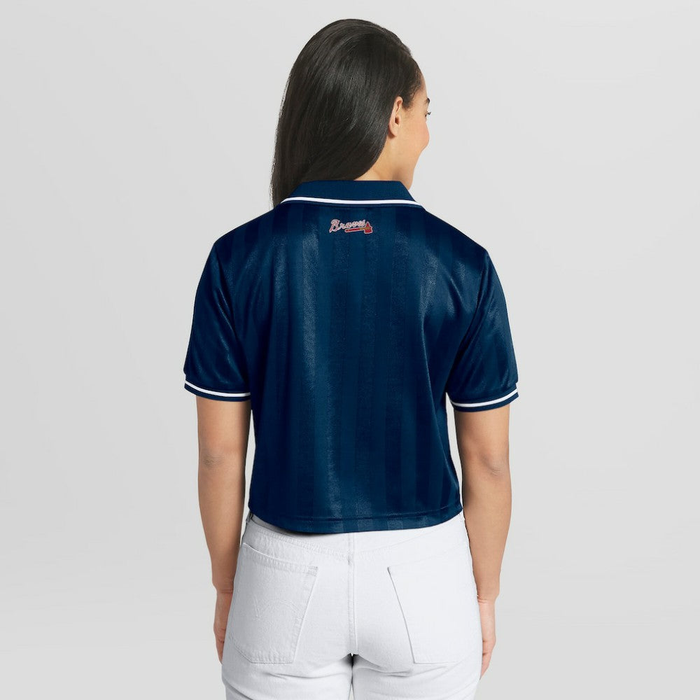 Atlanta Braves WEAR by Erin Andrews Women's Cropped Polo Sale