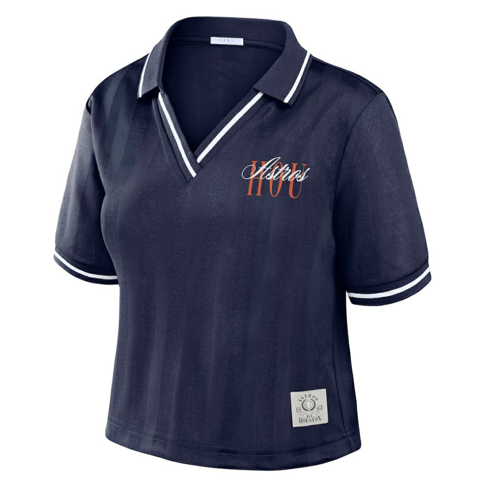 Houston Astros WEAR by Erin Andrews Women's Cropped Polo Discount