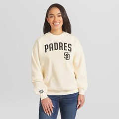 San Diego Padres WEAR by Erin Andrews Women's Heavyweight Crew Neck Sweatshirt Sale