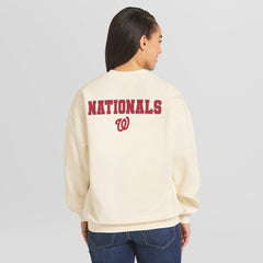 Washington Nationals WEAR by Erin Andrews Women's Heavyweight Crew Neck Sweatshirt Outlet