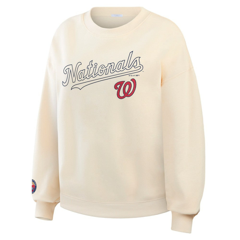 Washington Nationals WEAR by Erin Andrews Women's Heavyweight Crew Neck Sweatshirt Outlet