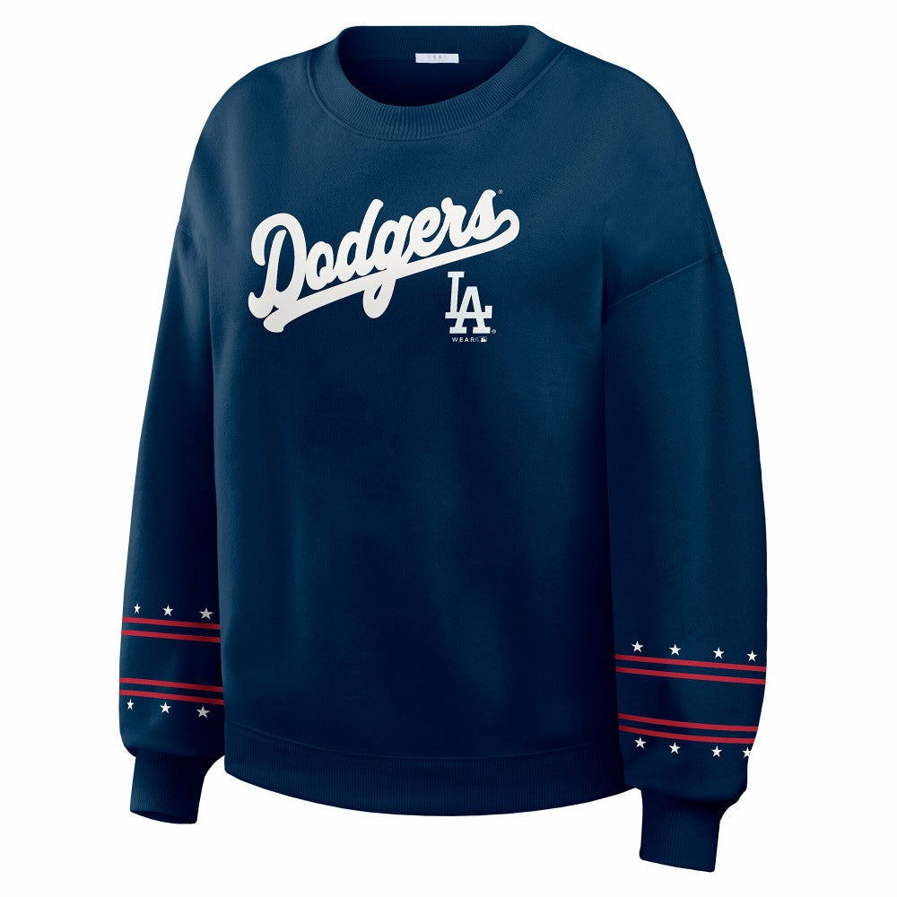 Los Angeles Dodgers WEAR by Erin Andrews Women's Americana Heavyweight Fleece Sweatshirt for sale