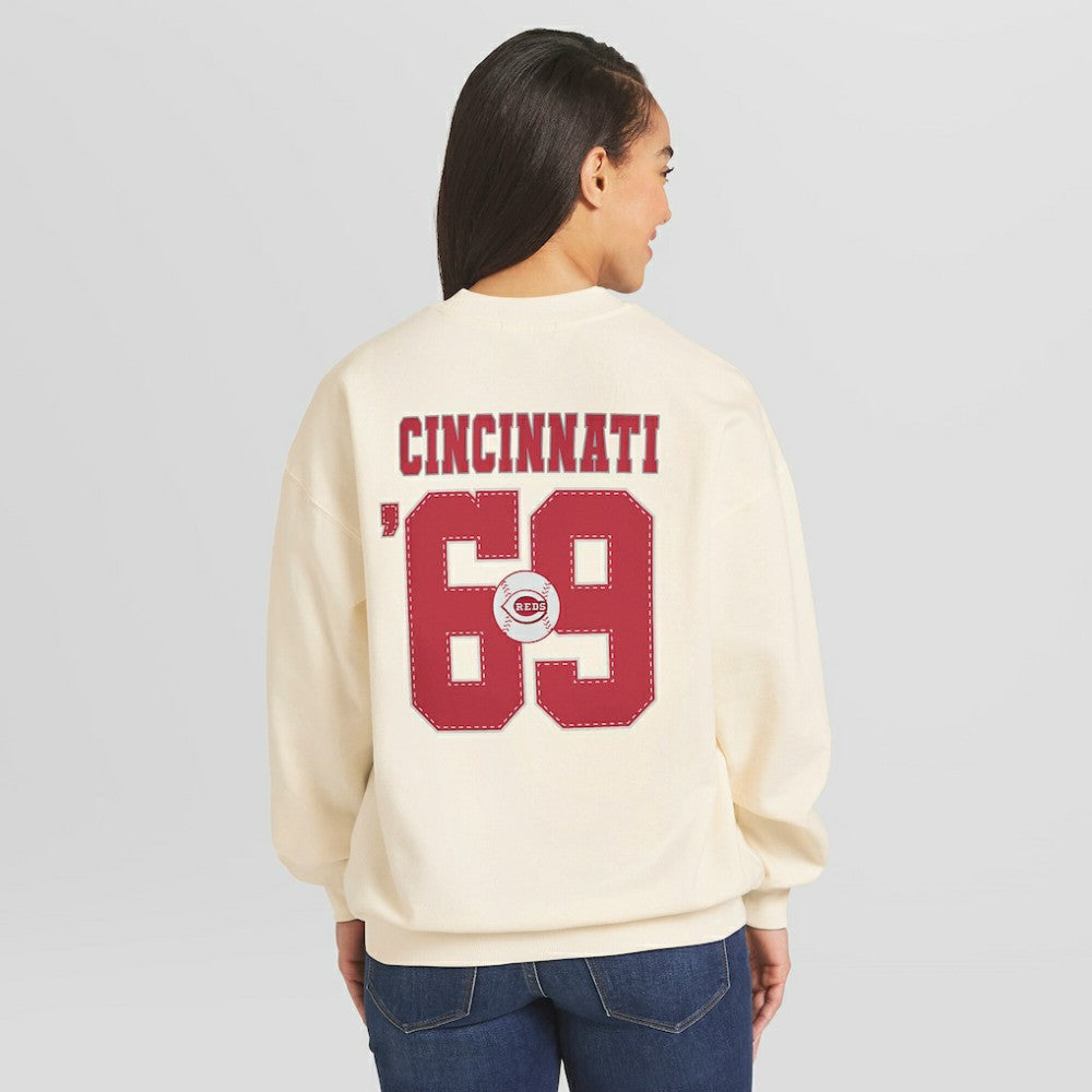 Cincinnati Reds WEAR by Erin Andrews Women's Heavyweight Crew Neck Sweatshirt Near Me