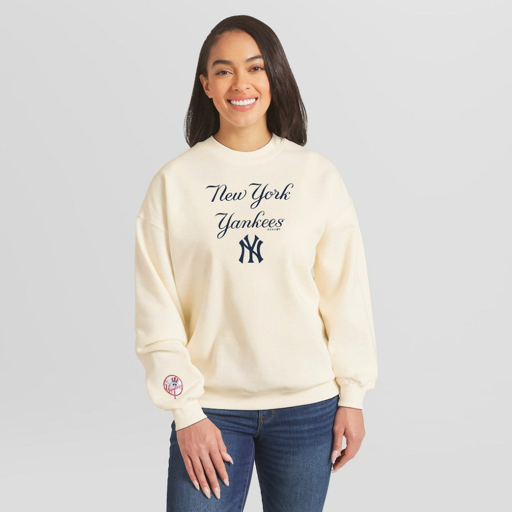 New York Yankees WEAR by Erin Andrews Women's Heavyweight Crew Neck Sweatshirt Near Me