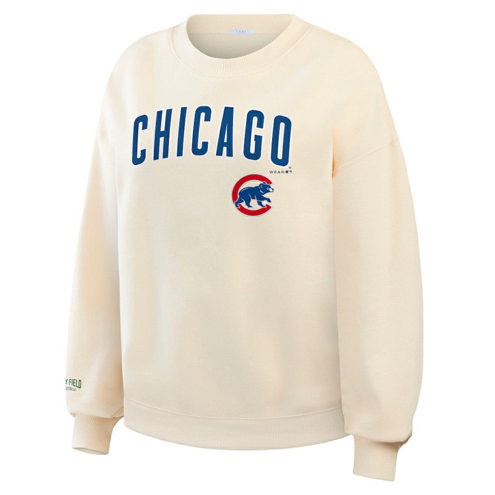 Chicago Cubs WEAR by Erin Andrews Women's Heavyweight Crew Neck Sweatshirt Sale